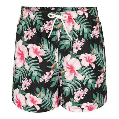 Pink - Front - Hot Tuna Mens Tropical Floral Swim Shorts