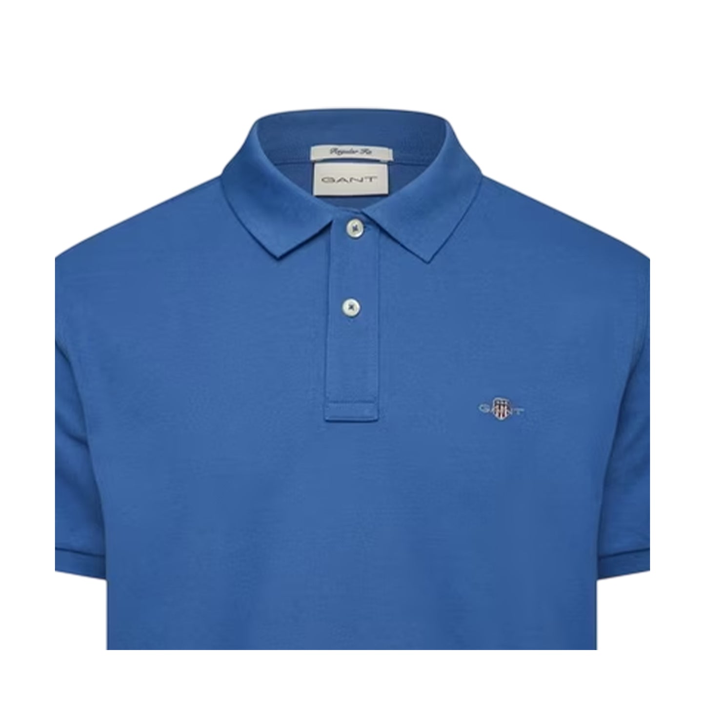 Blue - Side - Gant Mens Classic Regular Short-Sleeved Polo Shirt