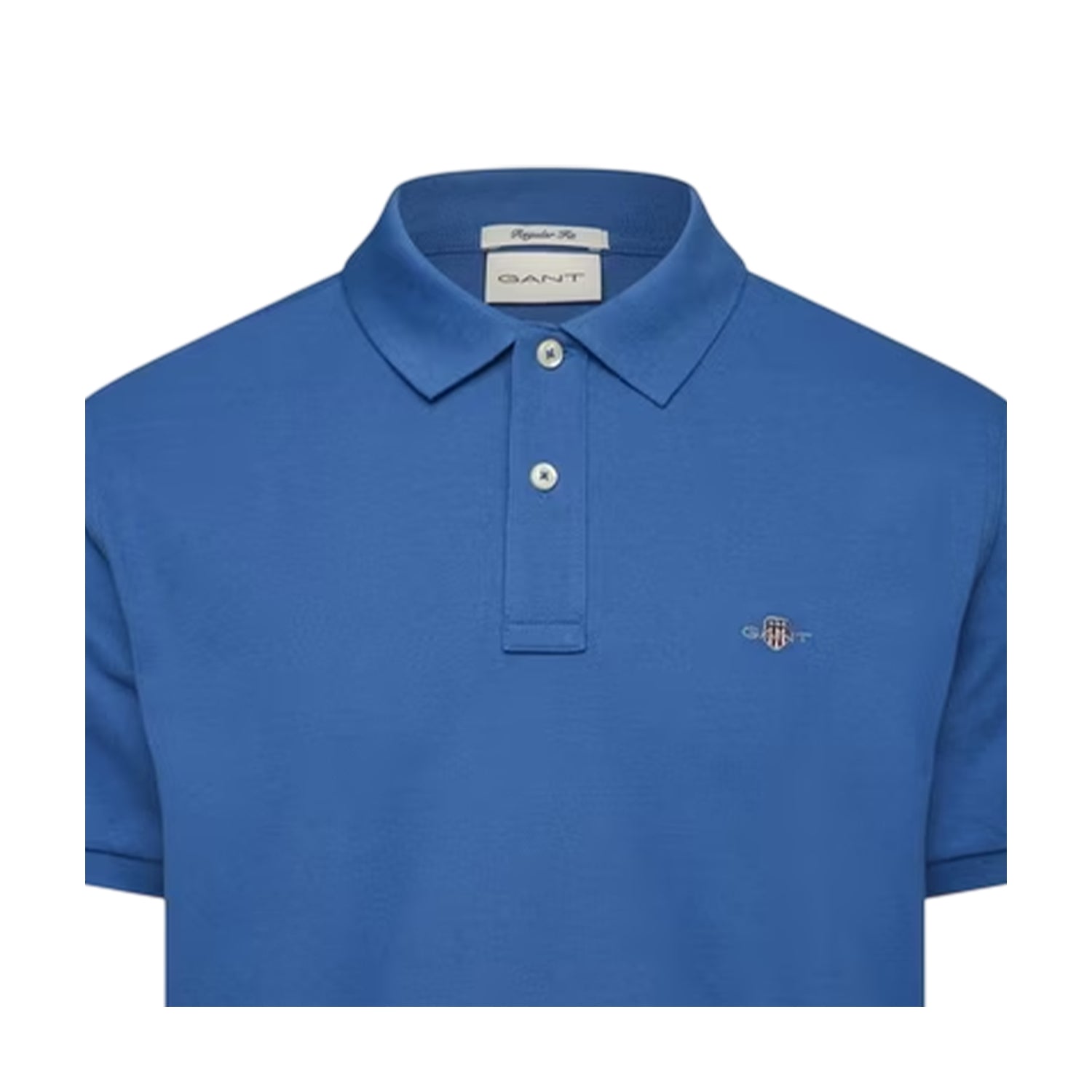 Blue - Side - Gant Mens Classic Regular Short-Sleeved Polo Shirt
