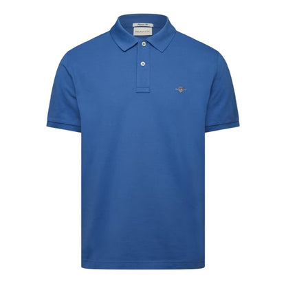 Blue - Front - Gant Mens Classic Regular Short-Sleeved Polo Shirt