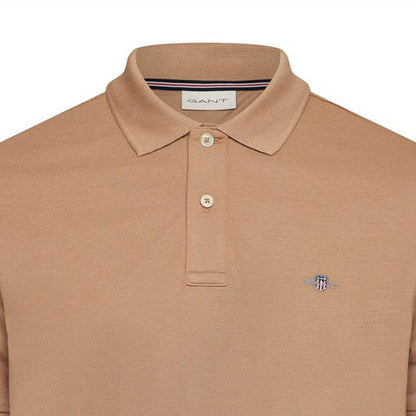 Caramel-Beige - Side - Gant Mens Embroidered Logo Polo Shirt