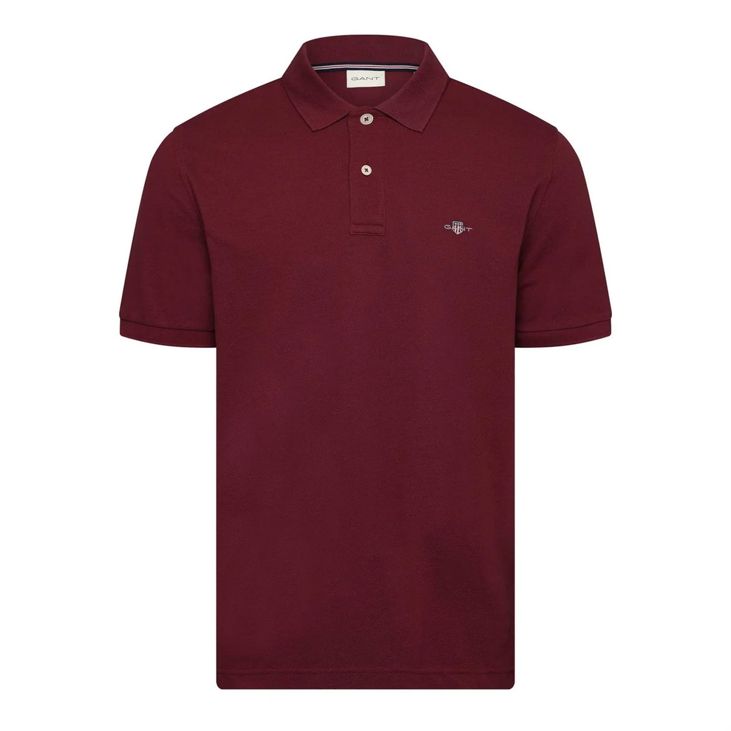 Wine Red - Front - Gant Mens Embroidered Logo Polo Shirt