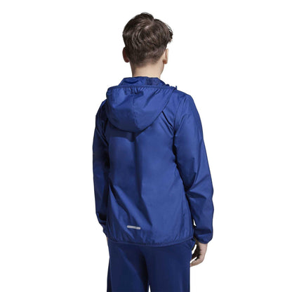 Dark Blue - Back - Adidas Childrens-Kids Tiberio Horizontal Stripe Regular Windbreaker