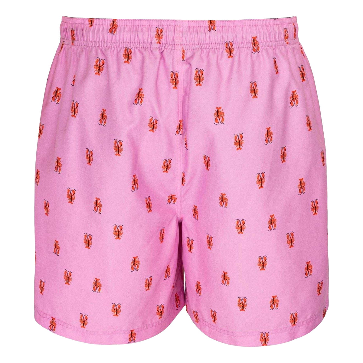 Pink - Back - Hot Tuna Mens Lobster Relaxed Fit Swim Shorts