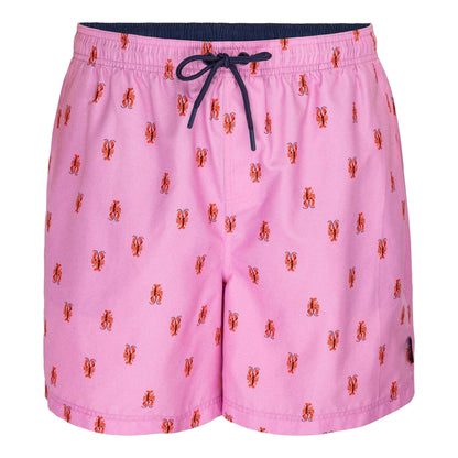 Pink - Front - Hot Tuna Mens Lobster Relaxed Fit Swim Shorts