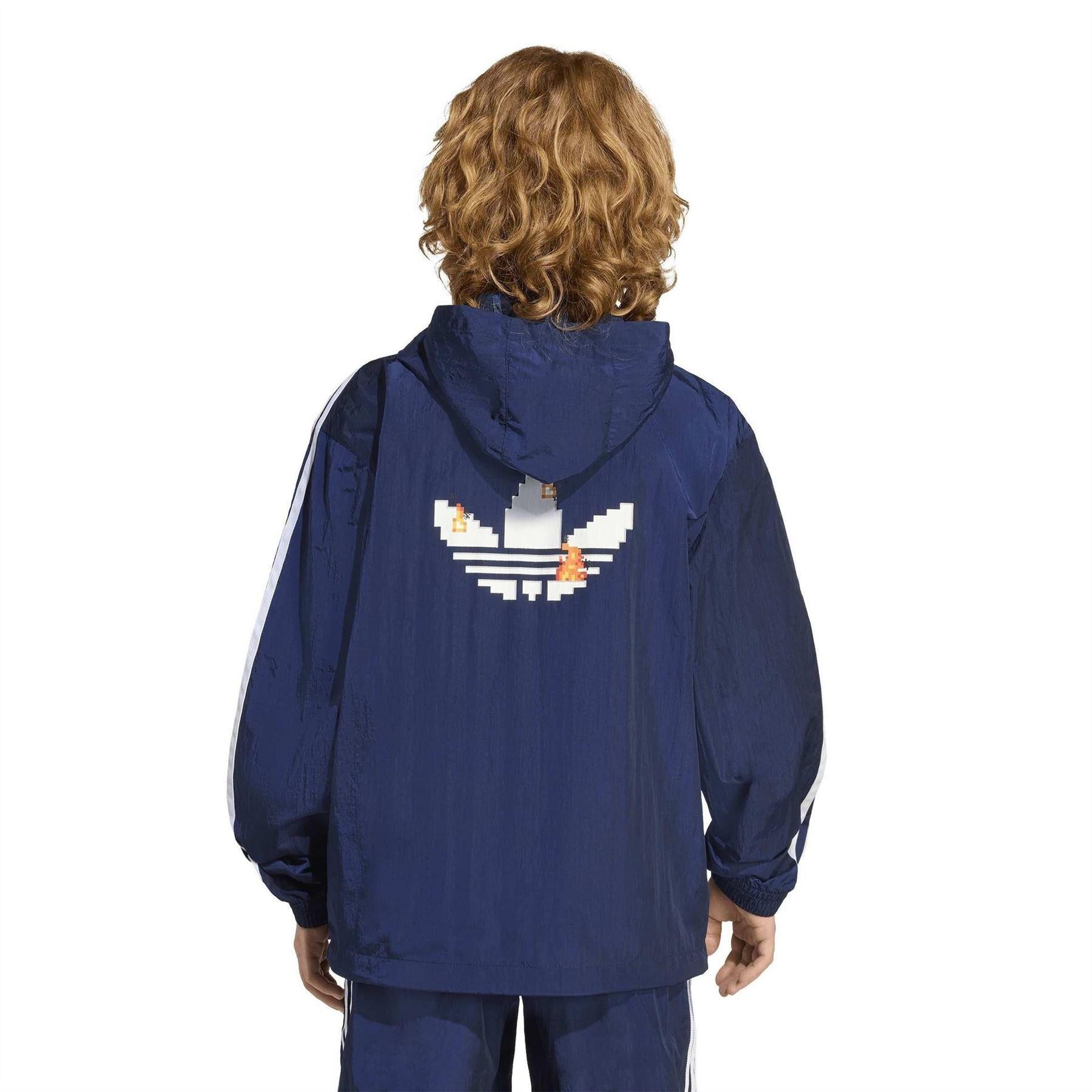 Night Indigo - Back - Adidas Childrens-Kids Minecraft Windbreaker