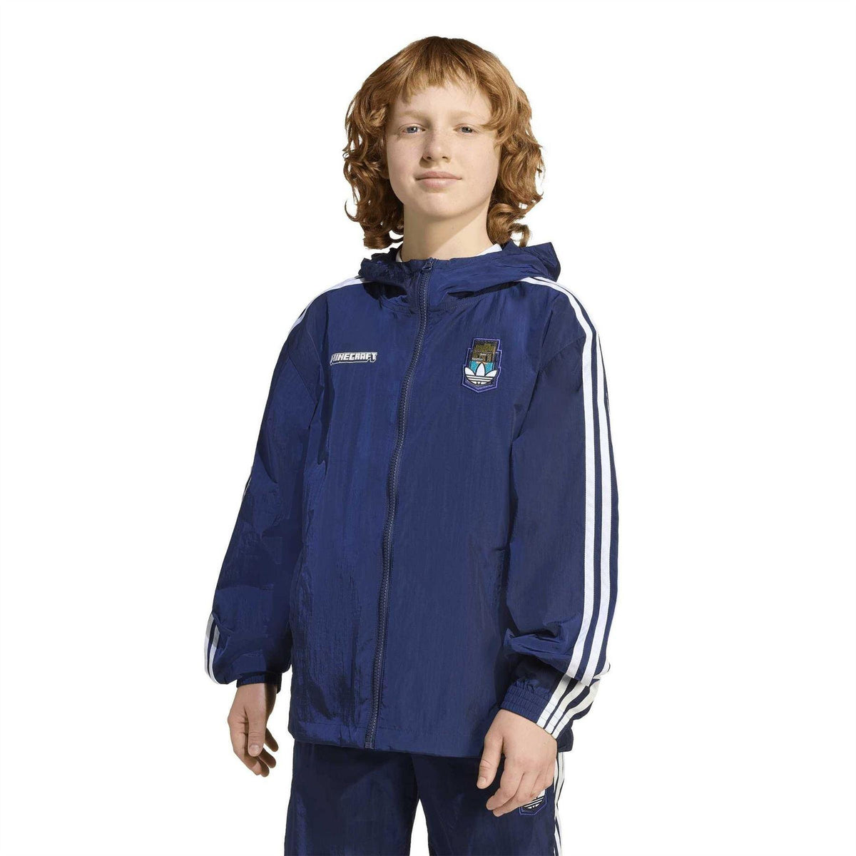 Night Indigo - Side - Adidas Childrens-Kids Minecraft Windbreaker