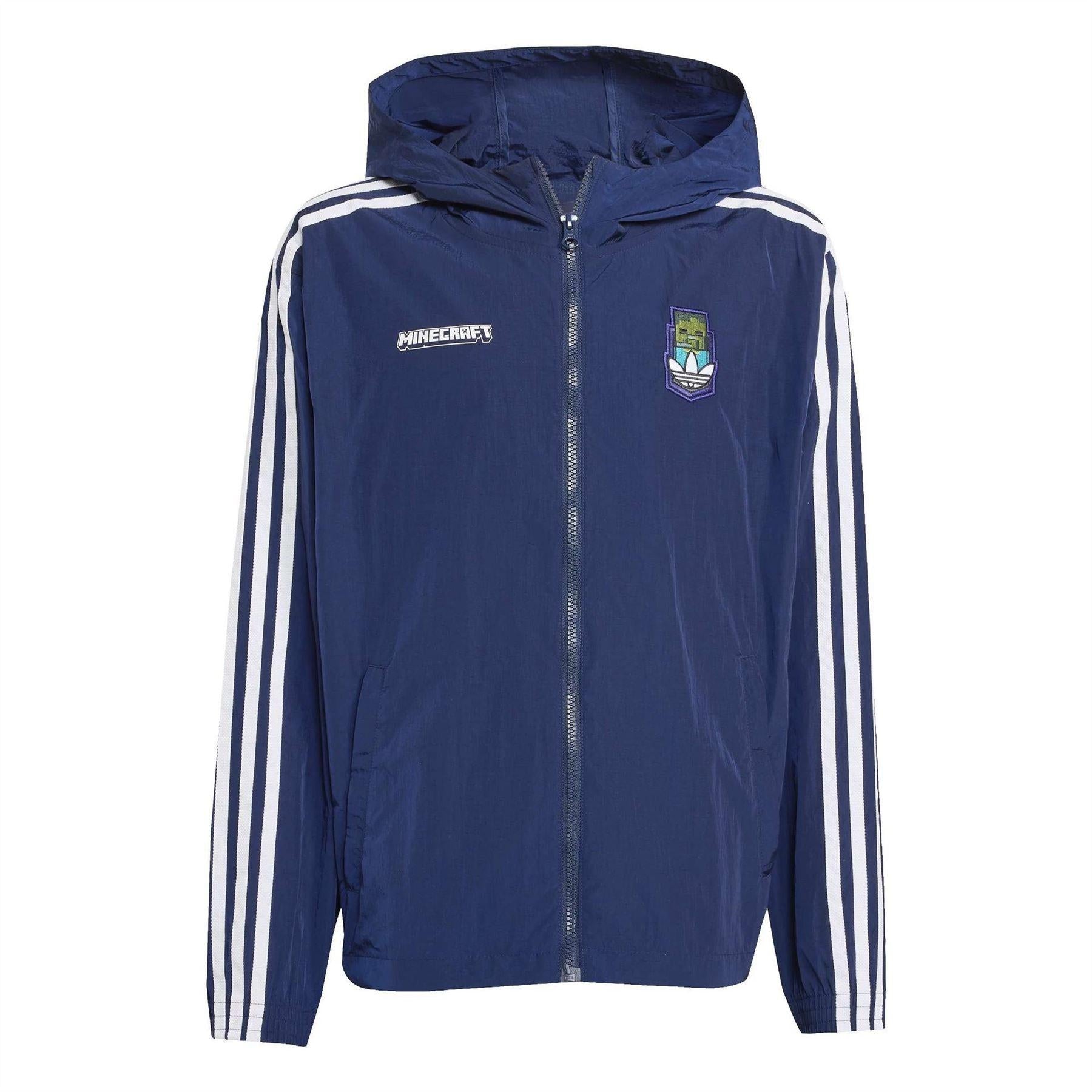 Night Indigo - Front - Adidas Childrens-Kids Minecraft Windbreaker