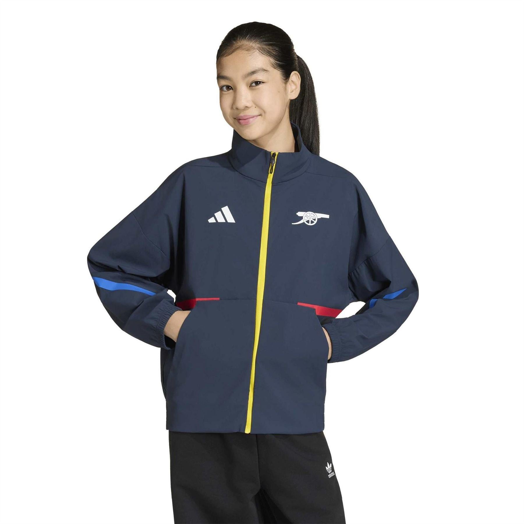 Night Navy - Side - Adidas Childrens-Kids Anthem Arsenal FC Full Zip Jacket