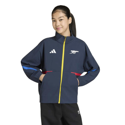 Night Navy - Side - Adidas Childrens-Kids Anthem Arsenal FC Full Zip Jacket