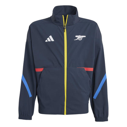 Night Navy - Front - Adidas Childrens-Kids Anthem Arsenal FC Full Zip Jacket