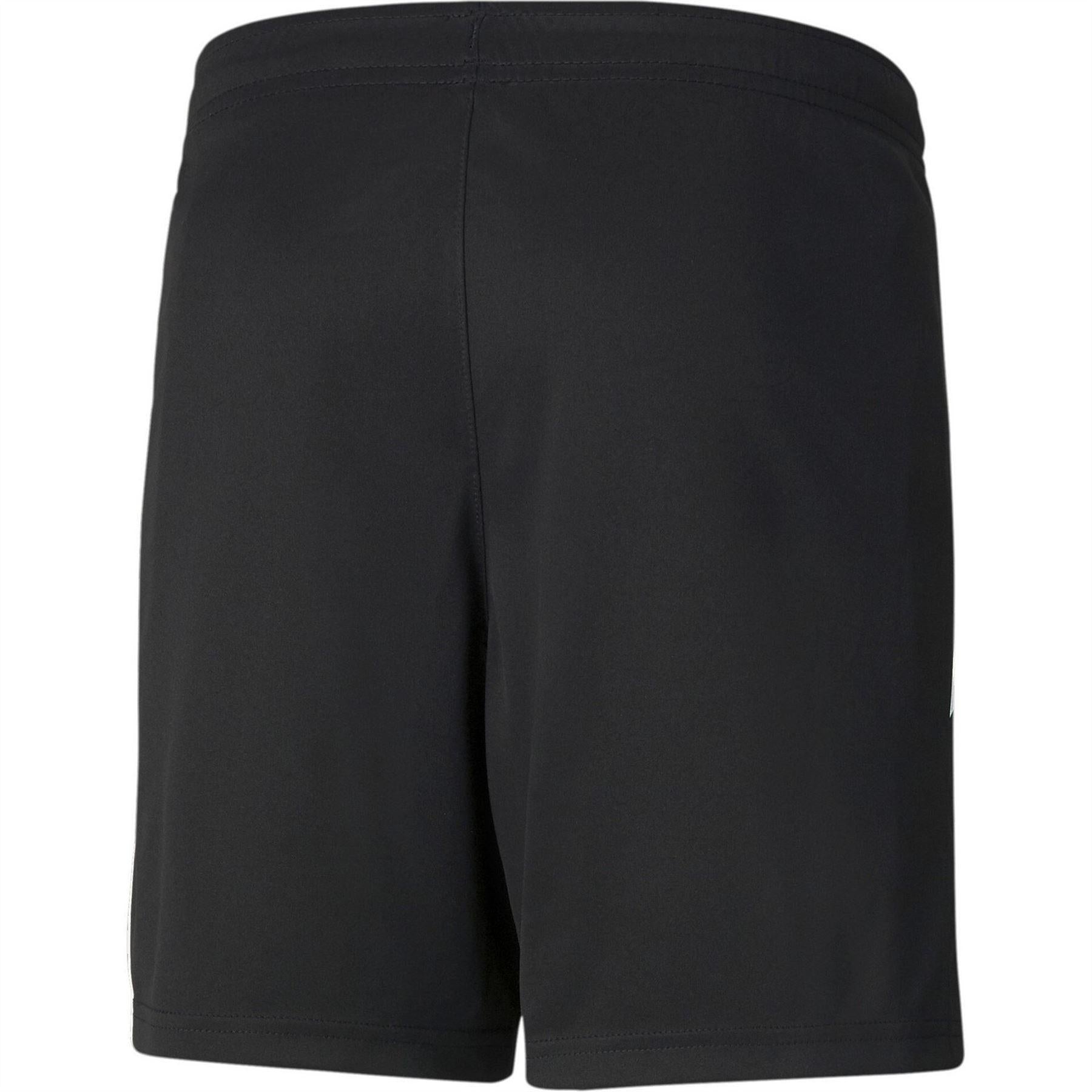 Black-White - Back - Puma Childrens-Kids Team Liga Training Football Shorts