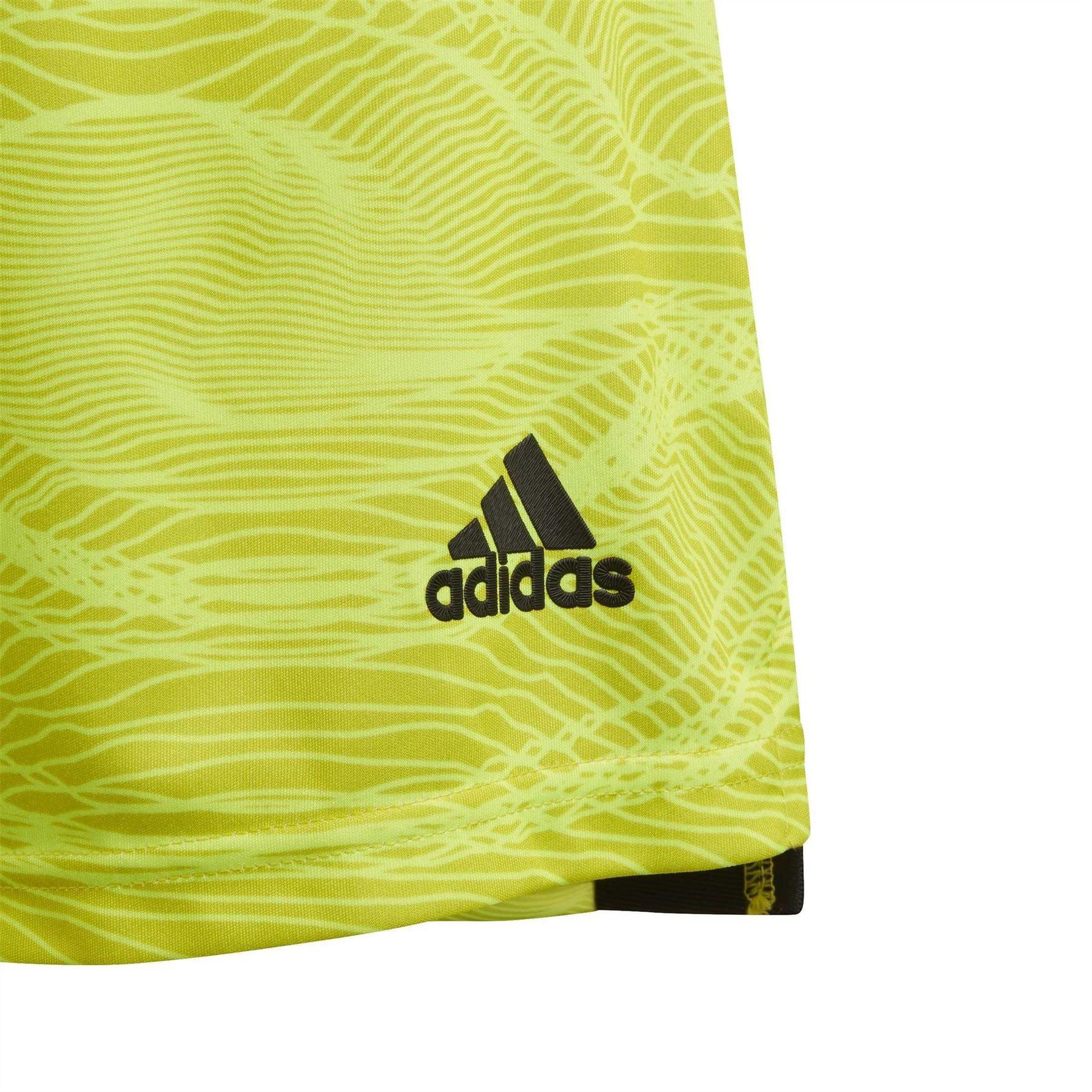 Acid Yellow - Side - Adidas Childrens-Kids Con Football Goalkeeper Shorts