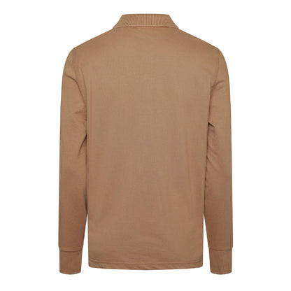 Caramel Brown - Back - Gant Mens Embroidered Logo Long-Sleeved Polo Shirt