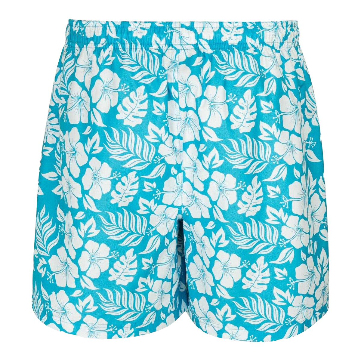 Blue - Back - Hot Tuna Mens Floral Swim Shorts