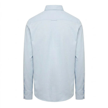 Blue - Back - Gant Mens Pique Regular Long-Sleeved Shirt