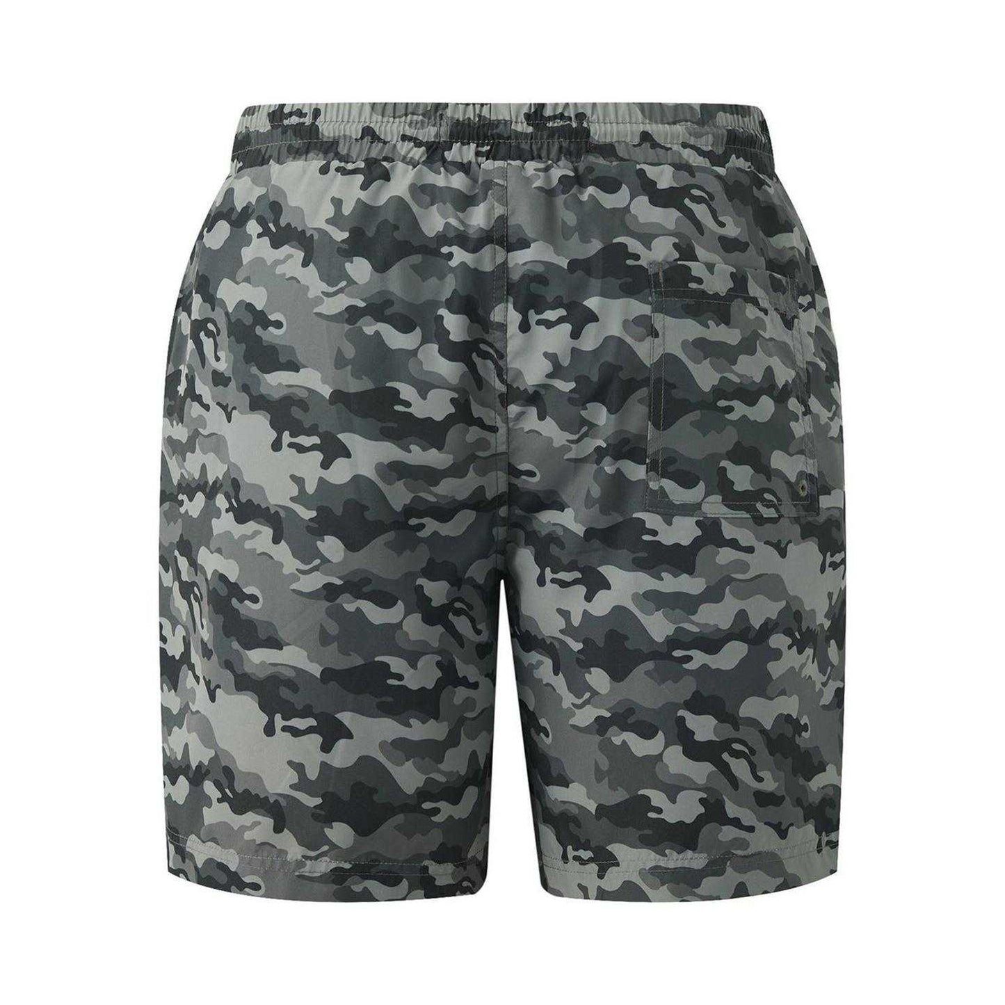 Grey - Back - Pretty Boy Ugly World Mens Camo Swim Shorts