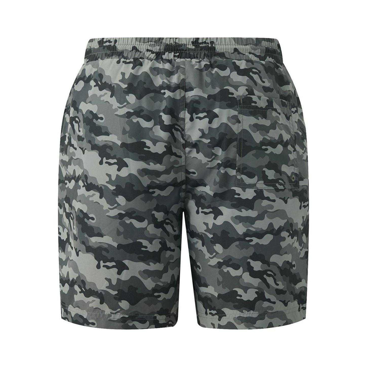 Grey - Back - Pretty Boy Ugly World Mens Camo Swim Shorts