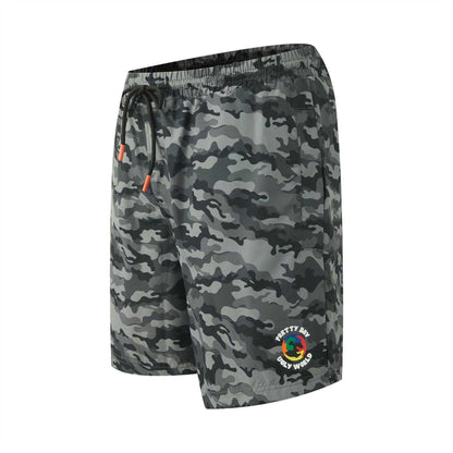 Grey - Side - Pretty Boy Ugly World Mens Camo Swim Shorts
