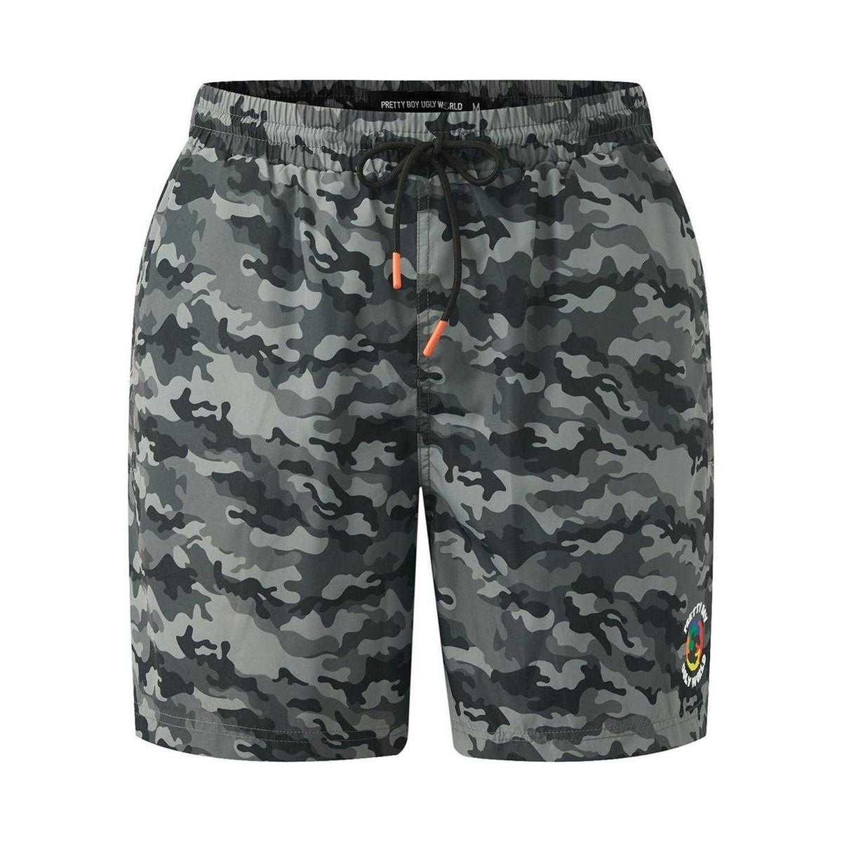 Grey - Front - Pretty Boy Ugly World Mens Camo Swim Shorts