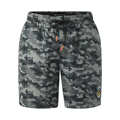 Grey - Front - Pretty Boy Ugly World Mens Camo Swim Shorts