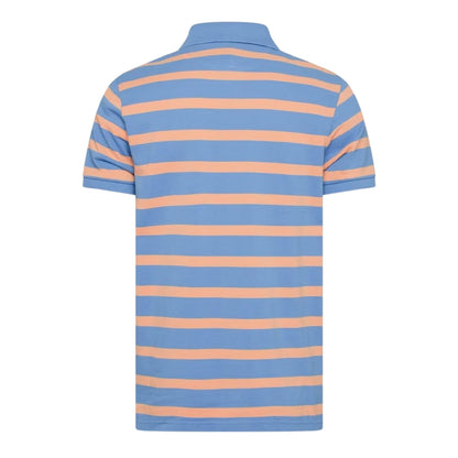 Blue-Soft Orange - Back - Gant Mens Striped Regular Polo Shirt