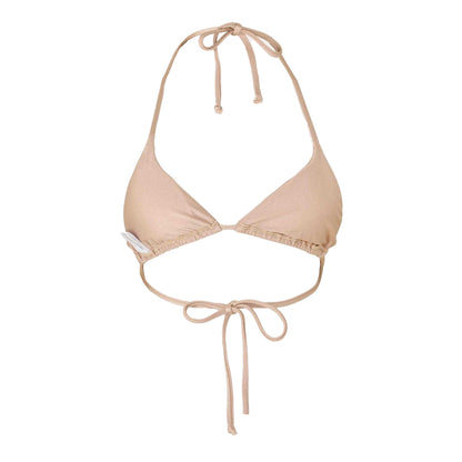 Beige - Back - Grace Womens-Ladies Triangle Bikini Top