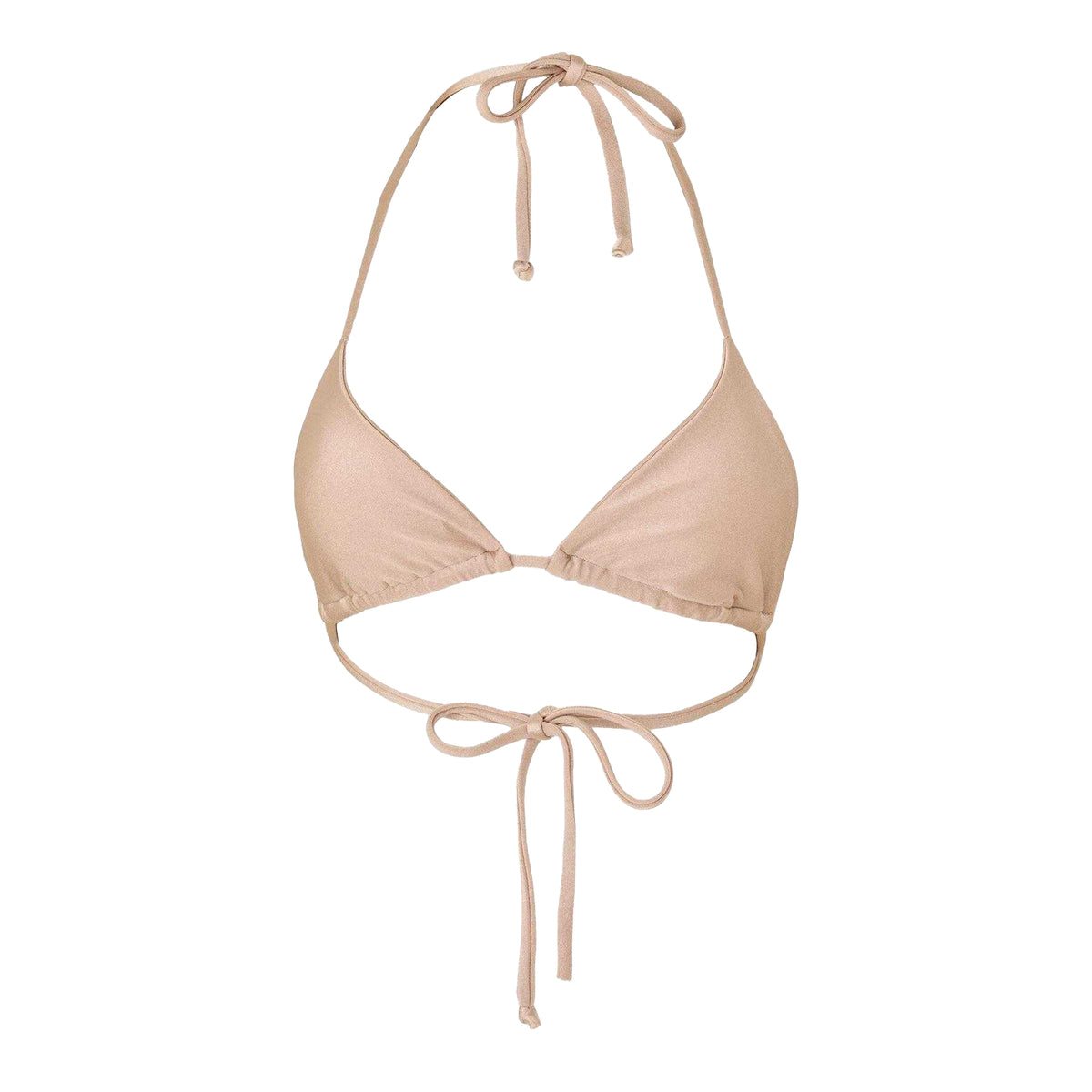 Beige - Front - Grace Womens-Ladies Triangle Bikini Top