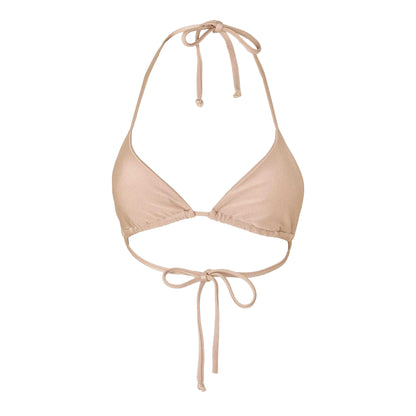 Beige - Front - Grace Womens-Ladies Triangle Bikini Top