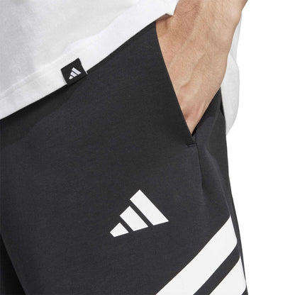 Black - Side - Adidas Mens 3 Stripes Casual Shorts