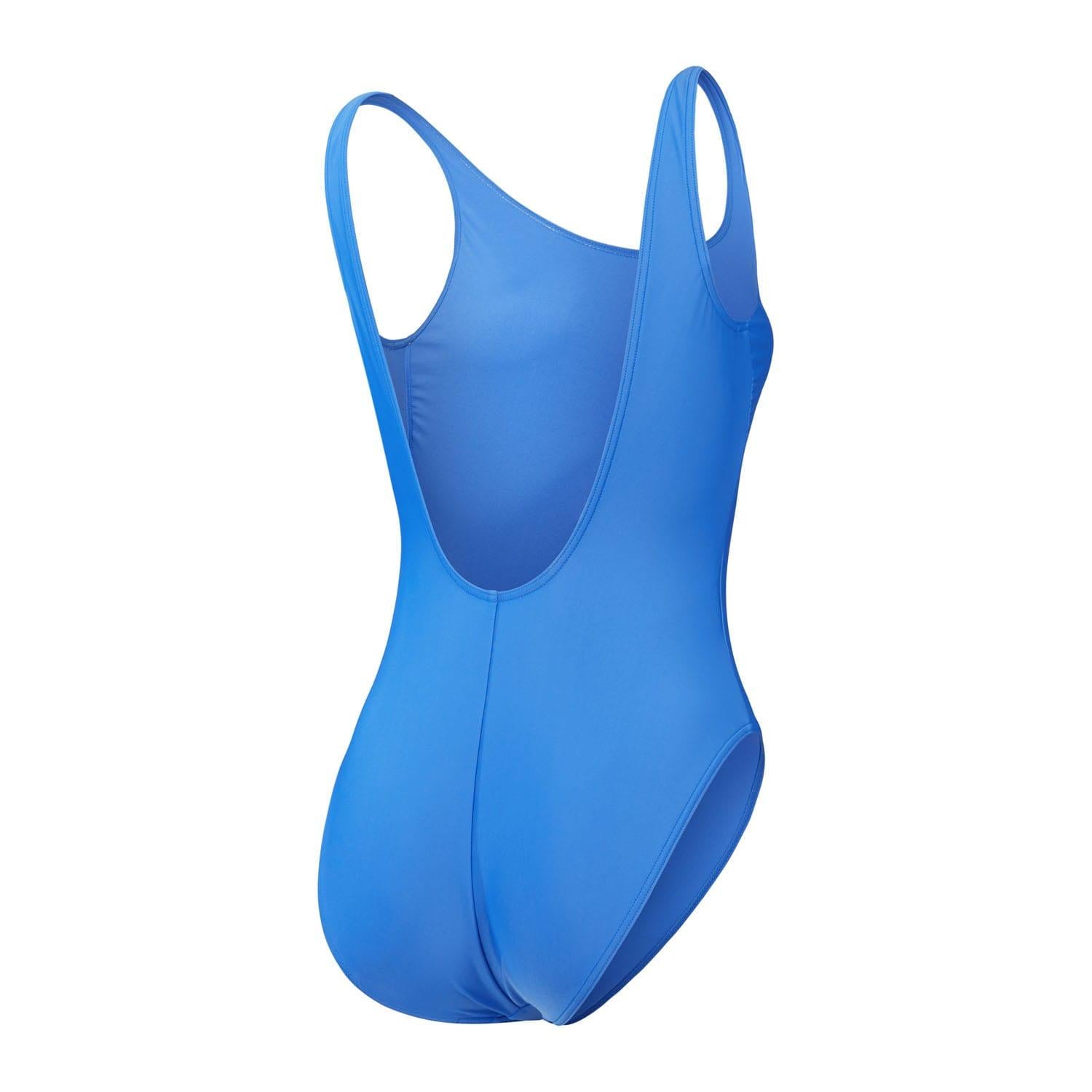 Blue - Back - Speedo Womens-Ladies Logo U-Back One Piece Swimsuit