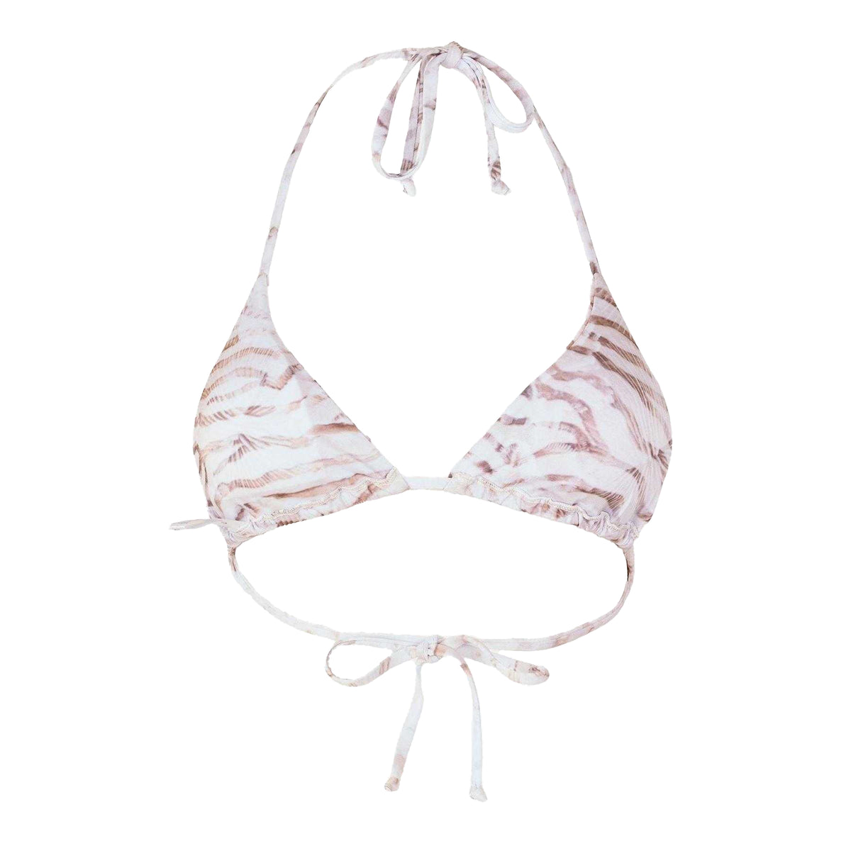 Beige - Back - Grace Womens-Ladies Triangle Adjustable Bikini Top