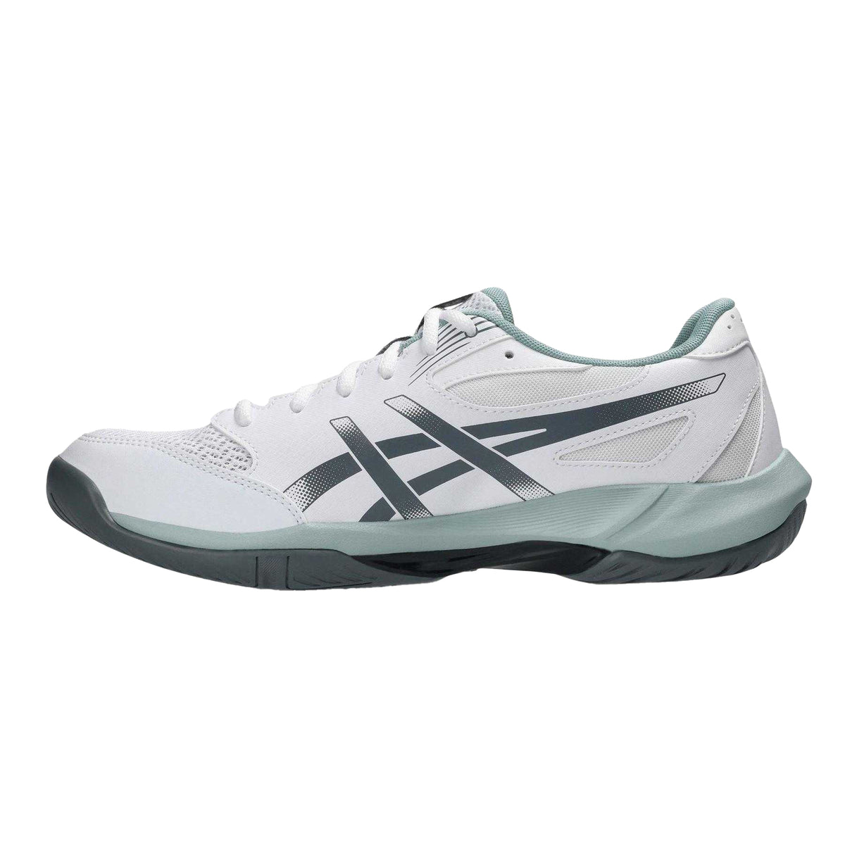 White-Steel - Side - Asics Mens Rocket 12 Indoor Court Trainers
