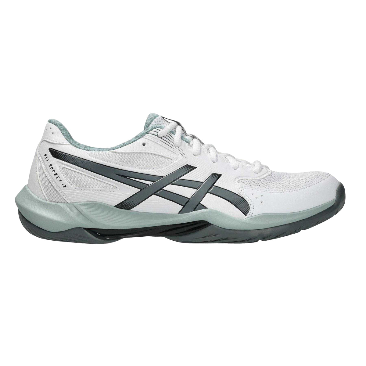 White-Steel - Front - Asics Mens Rocket 12 Indoor Court Trainers