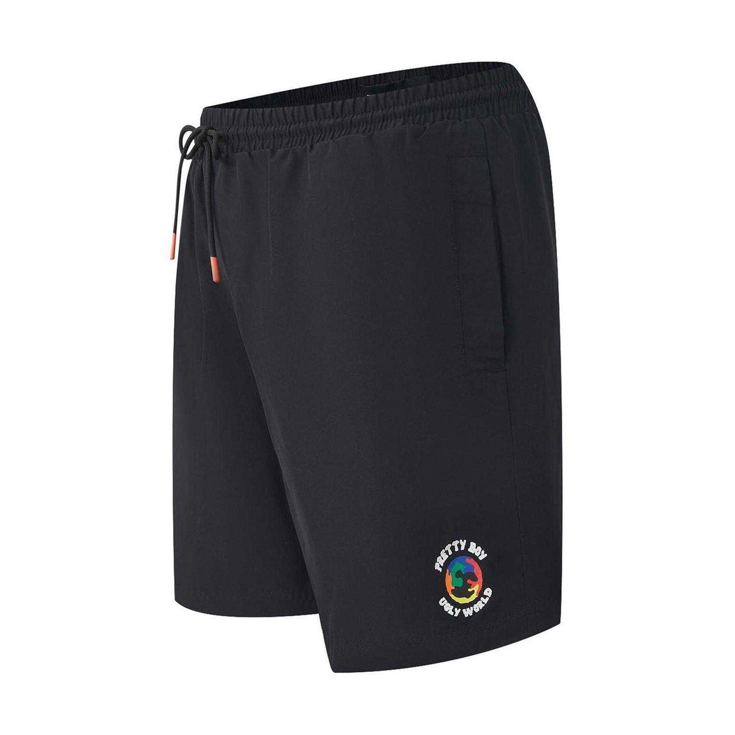 Black - Side - Pretty Boy Ugly World Mens Swim Shorts