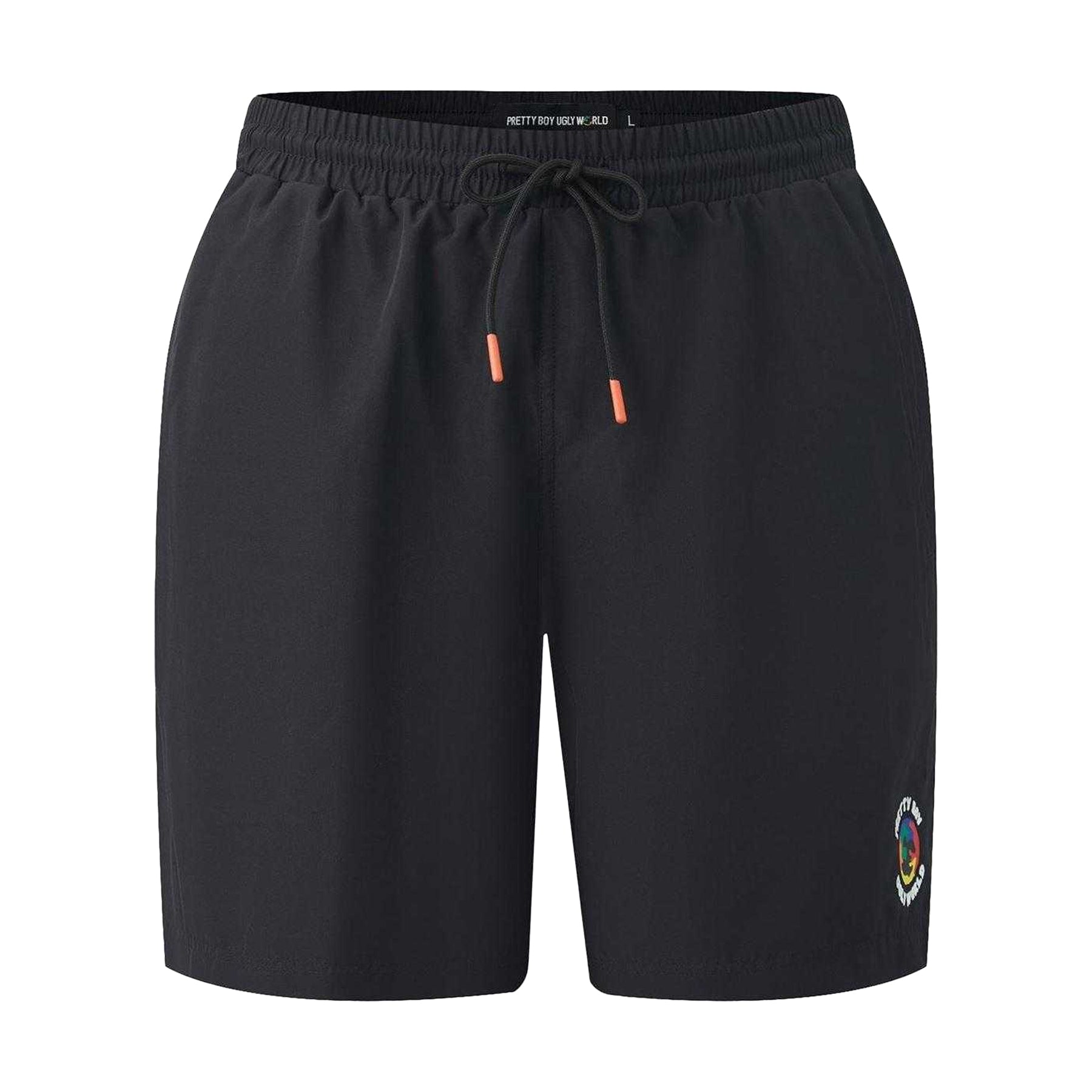 Black - Front - Pretty Boy Ugly World Mens Swim Shorts