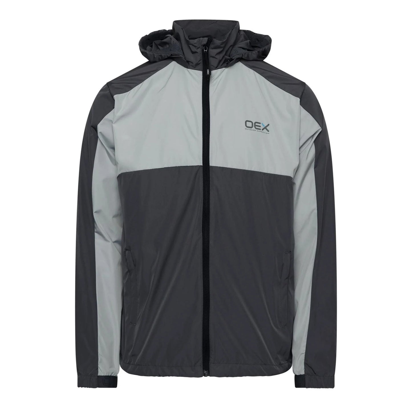 Black-Coral - Lifestyle - OEX Mens Grampian Colour Block Hooded Long-Sleeved Tracksuit Top