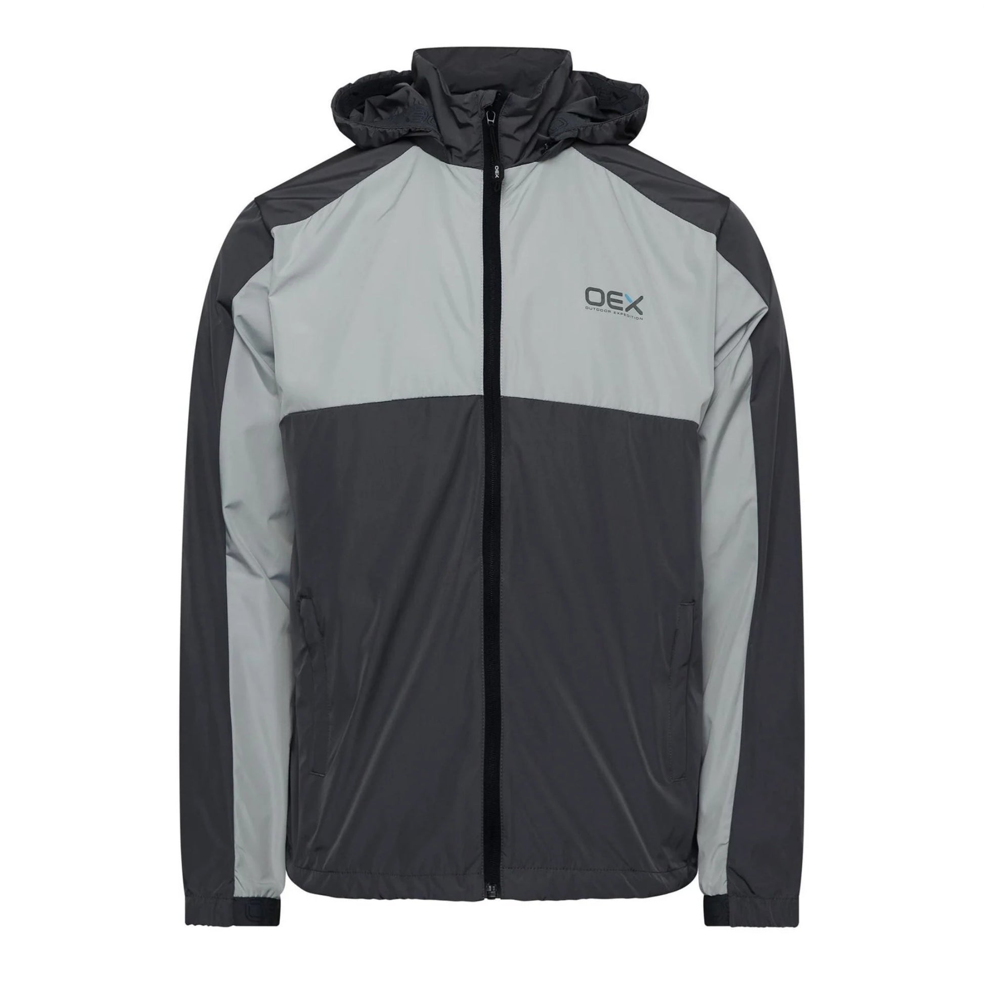 Black-Coral - Lifestyle - OEX Mens Grampian Colour Block Hooded Long-Sleeved Tracksuit Top