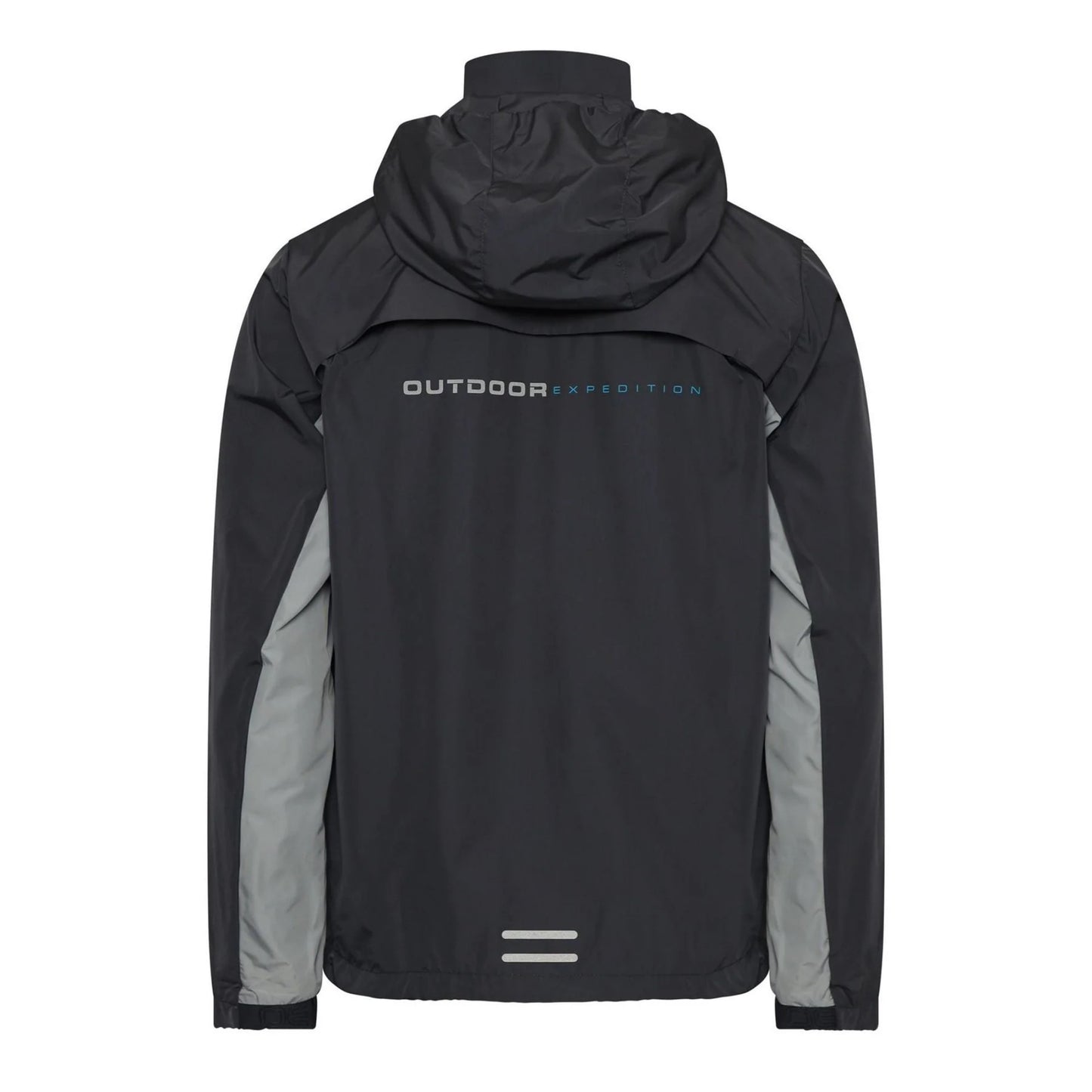 Charcoal-Light Grey - Front - OEX Mens Grampian Colour Block Hooded Long-Sleeved Tracksuit Top