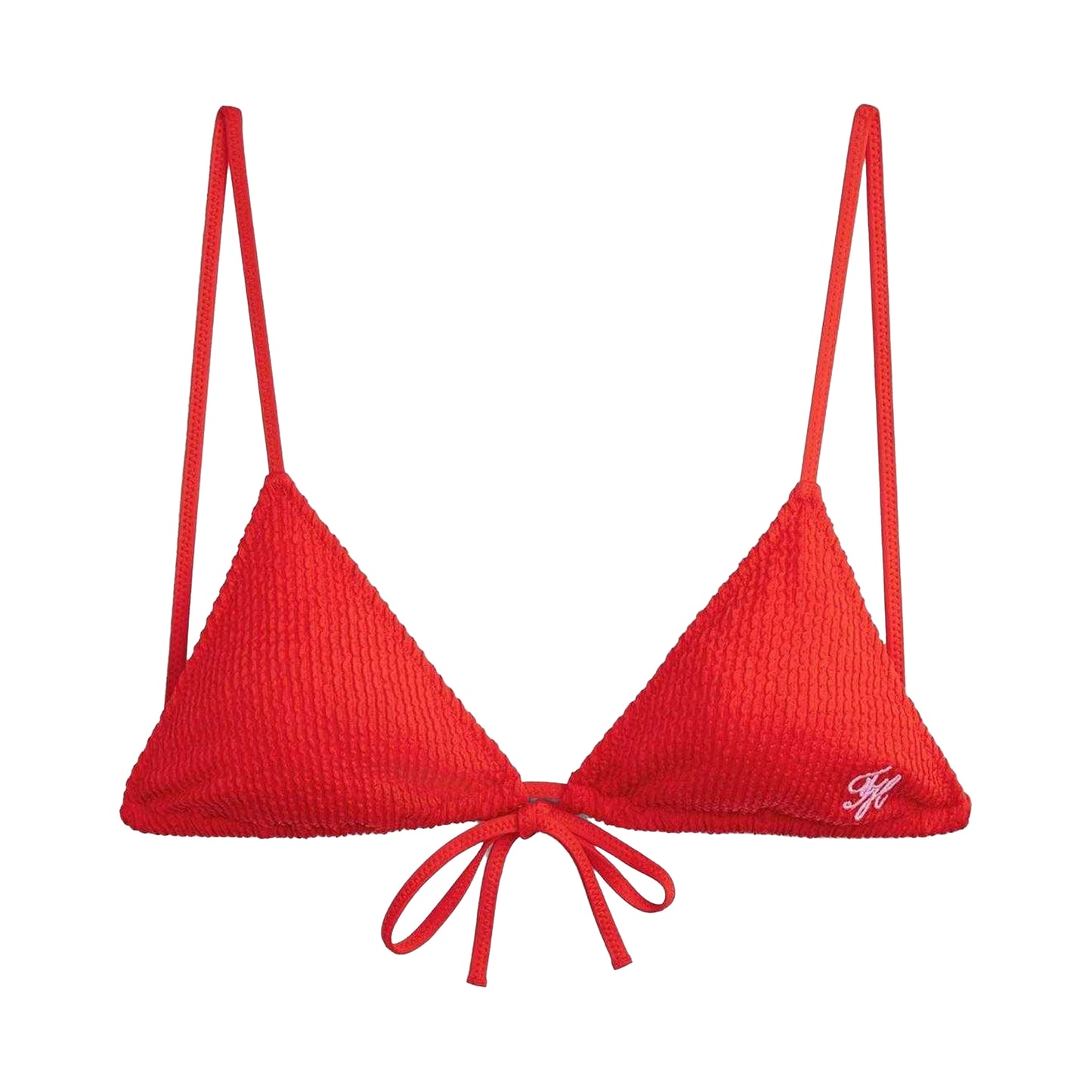 Fire Red - Front - Tommy Hilfiger Womens-Ladies Triangle Bikini Top