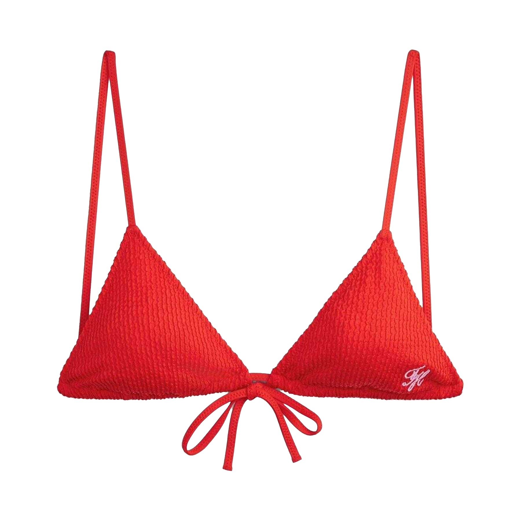 Fire Red - Front - Tommy Hilfiger Womens-Ladies Triangle Bikini Top