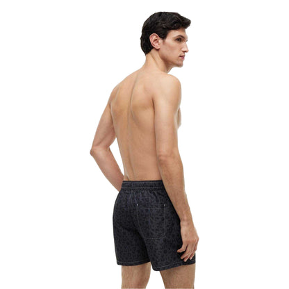 Black - Back - Tommy Hilfiger Mens Printed Swim Shorts