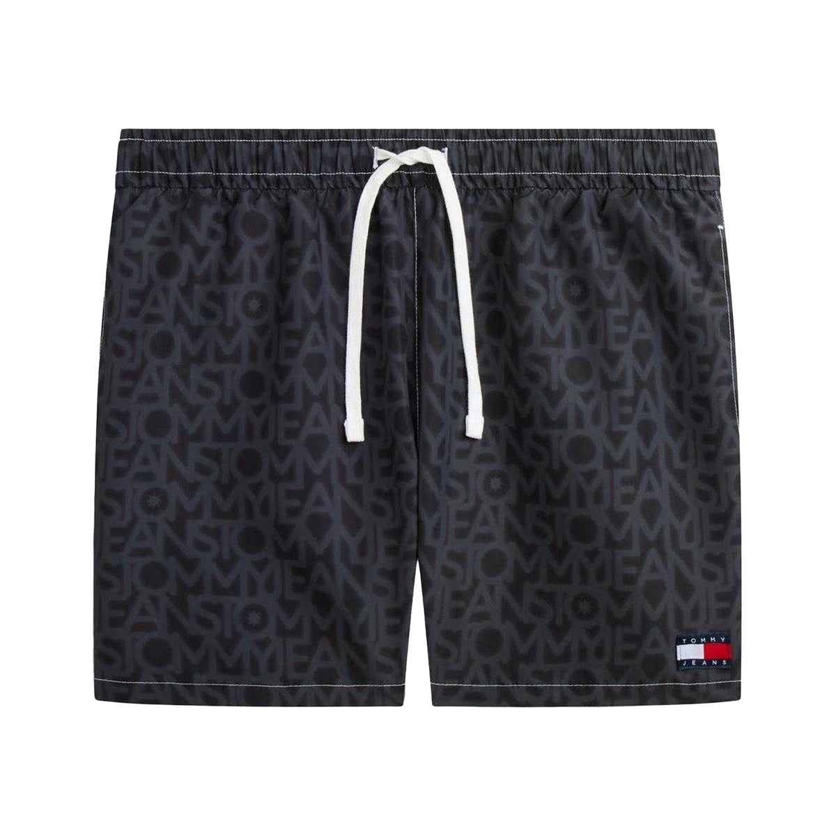 Black - Front - Tommy Hilfiger Mens Printed Swim Shorts