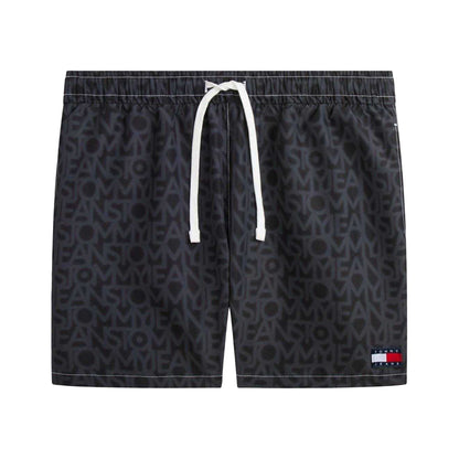 Black - Front - Tommy Hilfiger Mens Printed Swim Shorts