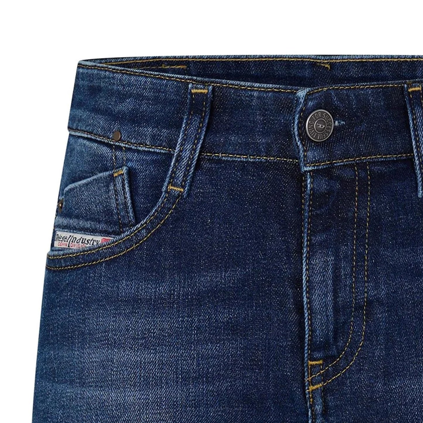 Blue Denim - Side - Diesel Womens-Ladies De-Rifty-Out Calzoncini Denim Distressed Shorts
