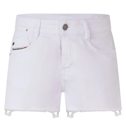 Raw - Front - Diesel Womens-Ladies De-Rifty-Out Calzoncini Denim Distressed Shorts