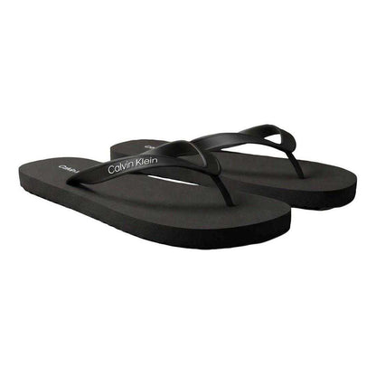 Triple Black - Side - Calvin Klein Mens Logo Flip Flops