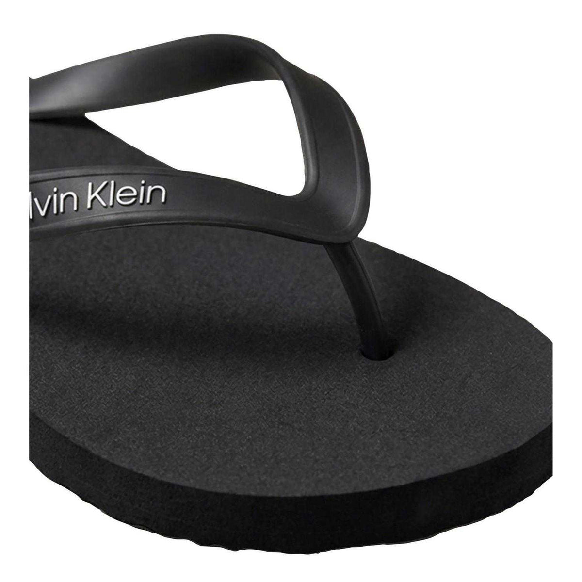 Triple Black - Pack Shot - Calvin Klein Mens Logo Flip Flops