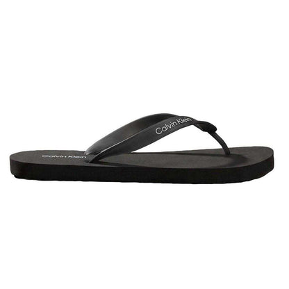 Triple Black - Front - Calvin Klein Mens Logo Flip Flops