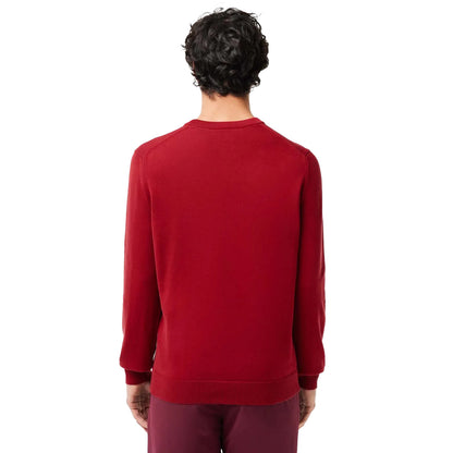 Orange - Back - Lacoste Mens Monochrome Cotton Crew Neck Sweatshirt